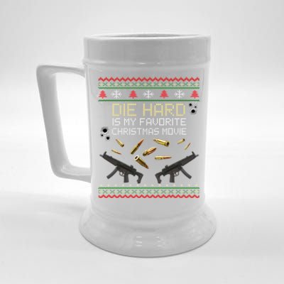 Ugly Christmas Sweater Die Hard Is My Favorite Christmas Movie Beer Stein