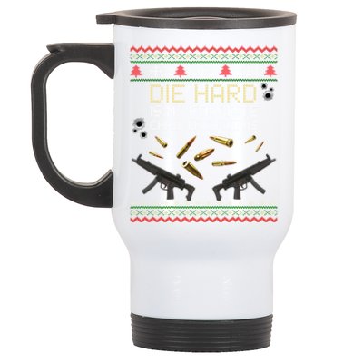 Ugly Christmas Sweater Die Hard Is My Favorite Christmas Movie Stainless Steel Travel Mug