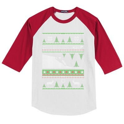 Ugly Christmas Sweater Style Gift Rock Climbing Gift Kids Colorblock Raglan Jersey