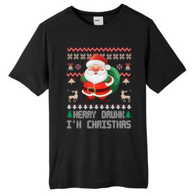 Ugly Christmas Sweater Design Merry Drunk IM Christmas Gift Tall Fusion ChromaSoft Performance T-Shirt