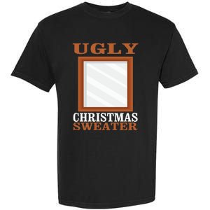 Ugly Christmas Sweater With Mirror Funny Xmas Garment-Dyed Heavyweight T-Shirt