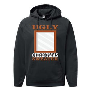 Ugly Christmas Sweater With Mirror Funny Xmas Performance Fleece Hoodie