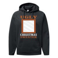 Ugly Christmas Sweater With Mirror Funny Xmas Performance Fleece Hoodie