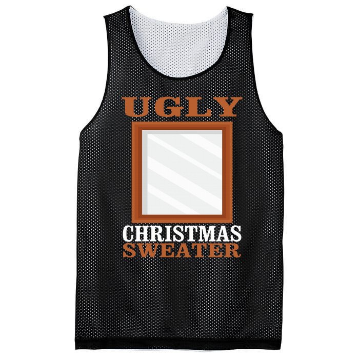 Ugly Christmas Sweater With Mirror Funny Xmas Mesh Reversible Basketball Jersey Tank