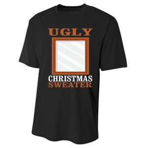 Ugly Christmas Sweater With Mirror Funny Xmas Performance Sprint T-Shirt