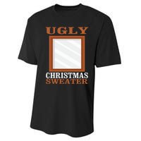 Ugly Christmas Sweater With Mirror Funny Xmas Performance Sprint T-Shirt