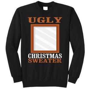 Ugly Christmas Sweater With Mirror Funny Xmas Tall Sweatshirt