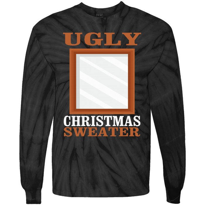 Ugly Christmas Sweater With Mirror Funny Xmas Tie-Dye Long Sleeve Shirt