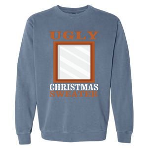 Ugly Christmas Sweater With Mirror Funny Xmas Garment-Dyed Sweatshirt