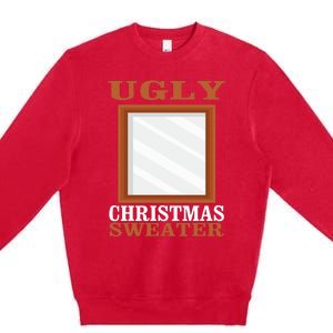 Ugly Christmas Sweater With Mirror Funny Xmas Premium Crewneck Sweatshirt