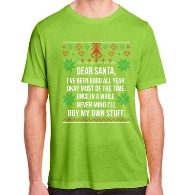 Ugly Christmas Sweater Dear Santa Claus Wish List Xmas Gift Adult ChromaSoft Performance T-Shirt