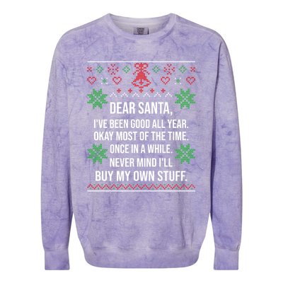 Ugly Christmas Sweater Dear Santa Claus Wish List Xmas Gift Colorblast Crewneck Sweatshirt