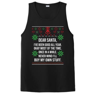 Ugly Christmas Sweater Dear Santa Claus Wish List Xmas Gift PosiCharge Competitor Tank