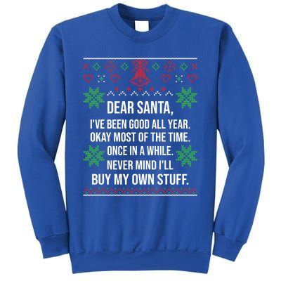 Ugly Christmas Sweater Dear Santa Claus Wish List Xmas Gift Sweatshirt