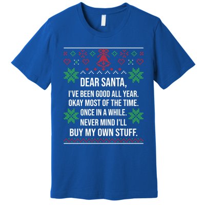 Ugly Christmas Sweater Dear Santa Claus Wish List Xmas Gift Premium T-Shirt