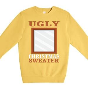 Ugly Christmas Sweater With Mirror Funny Xmas Idea Premium Crewneck Sweatshirt