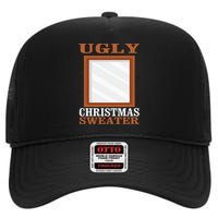 Ugly Christmas Sweater With Mirror Funny Xmas Idea High Crown Mesh Back Trucker Hat