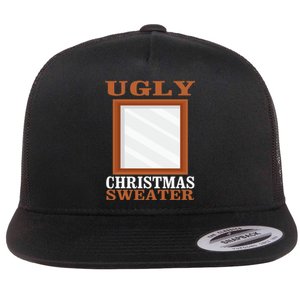 Ugly Christmas Sweater With Mirror Funny Xmas Idea Flat Bill Trucker Hat