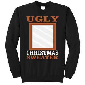 Ugly Christmas Sweater With Mirror Funny Xmas Idea Tall Sweatshirt