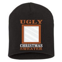 Ugly Christmas Sweater With Mirror Funny Xmas Idea Short Acrylic Beanie