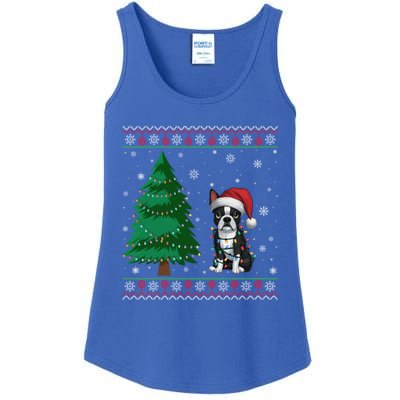 Ugly Christmas Style Xmas Lights Boston Terrier Great Gift Ladies Essential Tank