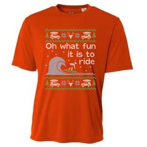 Ugly Christmas Surfer Surfing Surf Funny Gift Cooling Performance Crew T-Shirt