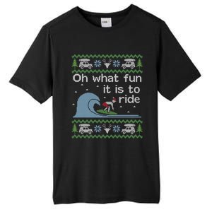 Ugly Christmas Surfer Surfing Surf Funny Gift Tall Fusion ChromaSoft Performance T-Shirt