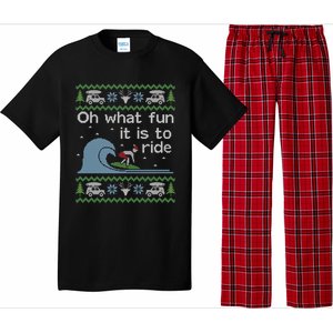 Ugly Christmas Surfer Surfing Surf Funny Gift Pajama Set