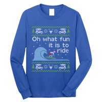 Ugly Christmas Surfer Surfing Surf Funny Gift Long Sleeve Shirt