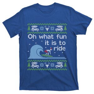 Ugly Christmas Surfer Surfing Surf Funny Gift T-Shirt