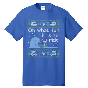 Ugly Christmas Surfer Surfing Surf Funny Gift Tall T-Shirt