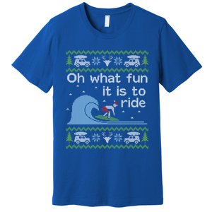 Ugly Christmas Surfer Surfing Surf Funny Gift Premium T-Shirt