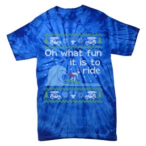 Ugly Christmas Surfer Surfing Surf Funny Gift Tie-Dye T-Shirt