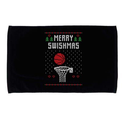 Ugly Christmas Sweater Basketball Funny For Sport Lover Microfiber Hand Towel