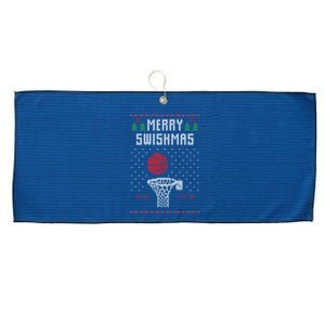 Ugly Christmas Sweater Basketball Funny For Sport Lover Large Microfiber Waffle Golf Towel