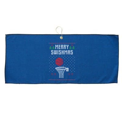 Ugly Christmas Sweater Basketball Funny For Sport Lover Large Microfiber Waffle Golf Towel