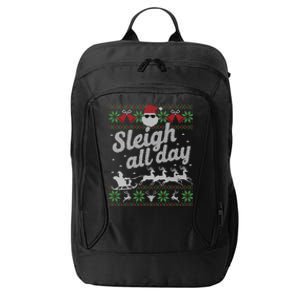 Ugly Christmas Santa Sleigh All Day Gift City Backpack