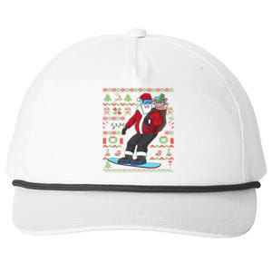 Ugly Christmas Snowboard Santa Ski Meaningful Gift Snapback Five-Panel Rope Hat