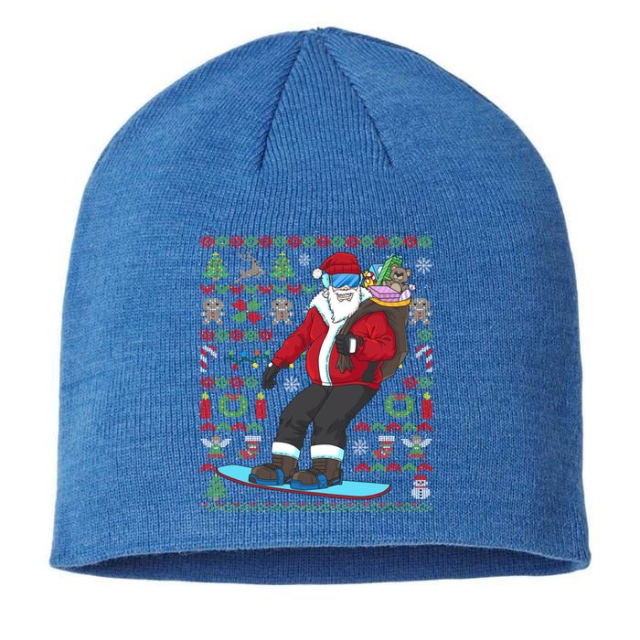 Ugly Christmas Snowboard Santa Ski Meaningful Gift Sustainable Beanie