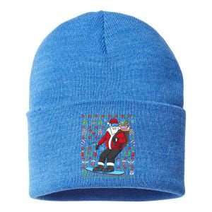 Ugly Christmas Snowboard Santa Ski Meaningful Gift Sustainable Knit Beanie