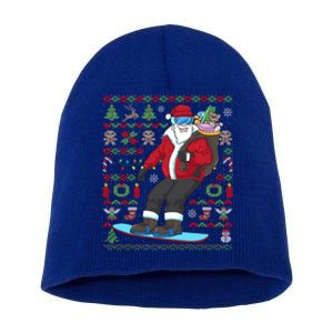 Ugly Christmas Snowboard Santa Ski Meaningful Gift Short Acrylic Beanie