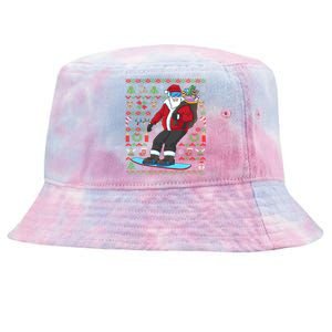 Ugly Christmas Snowboard Santa Ski Meaningful Gift Tie-Dyed Bucket Hat