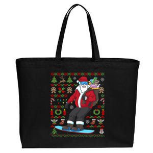 Ugly Christmas Snowboard Santa Ski Meaningful Gift Cotton Canvas Jumbo Tote