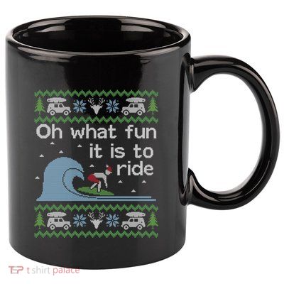 Ugly Christmas Surfer Surfing Surf Funny Great Gift 11oz C Handle Ceramic Mug