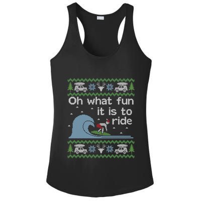Ugly Christmas Surfer Surfing Surf Funny Great Gift Ladies PosiCharge Competitor Racerback Tank