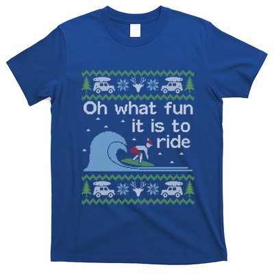 Ugly Christmas Surfer Surfing Surf Funny Great Gift T-Shirt