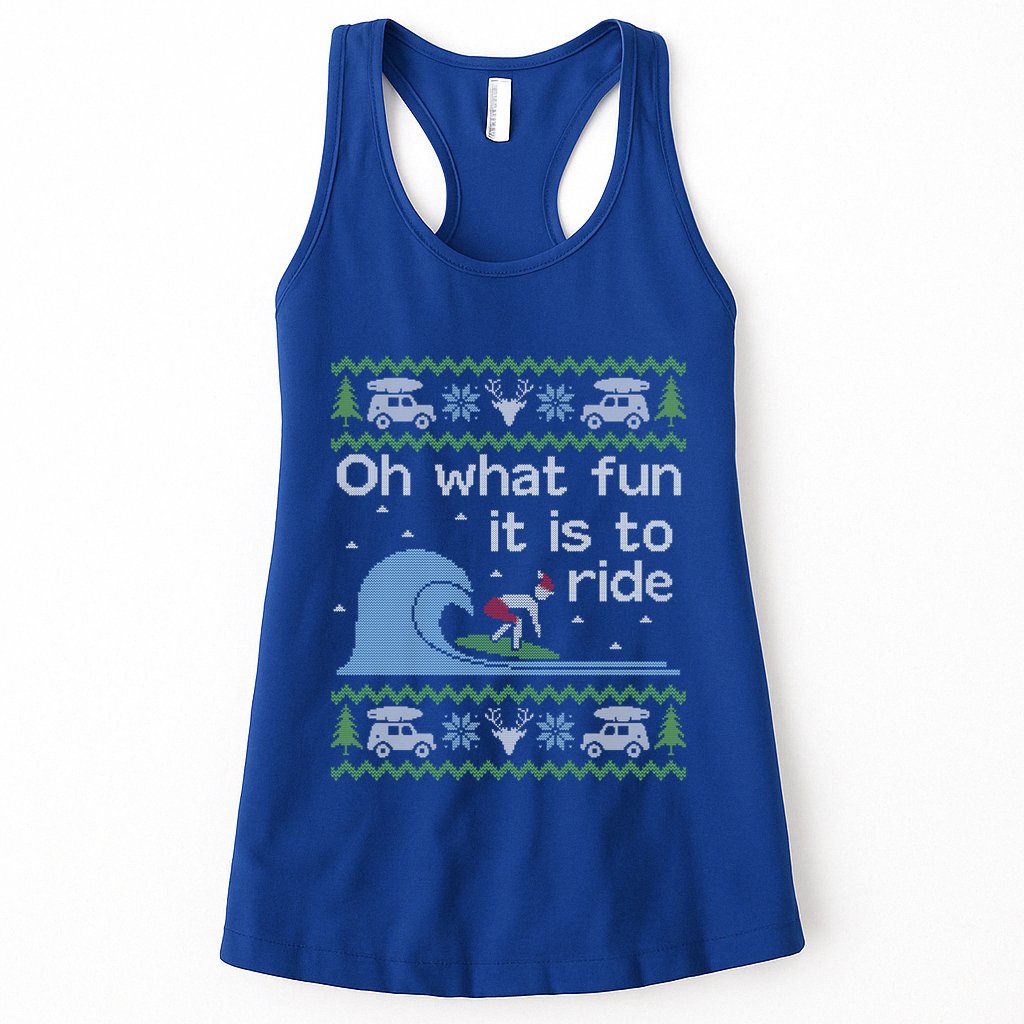 Ugly Christmas Surfer Surfing Surf Funny Great Gift Womens Tank Top