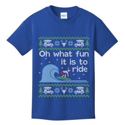 Ugly Christmas Surfer Surfing Surf Funny Great Gift Kids T-Shirt
