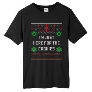 Ugly Christmas Sweater IM Just Here For The Cookies Gift Tall Fusion ChromaSoft Performance T-Shirt