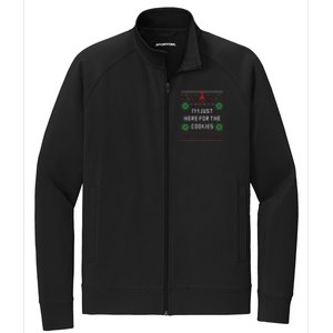 Ugly Christmas Sweater IM Just Here For The Cookies Gift Stretch Full-Zip Cadet Jacket